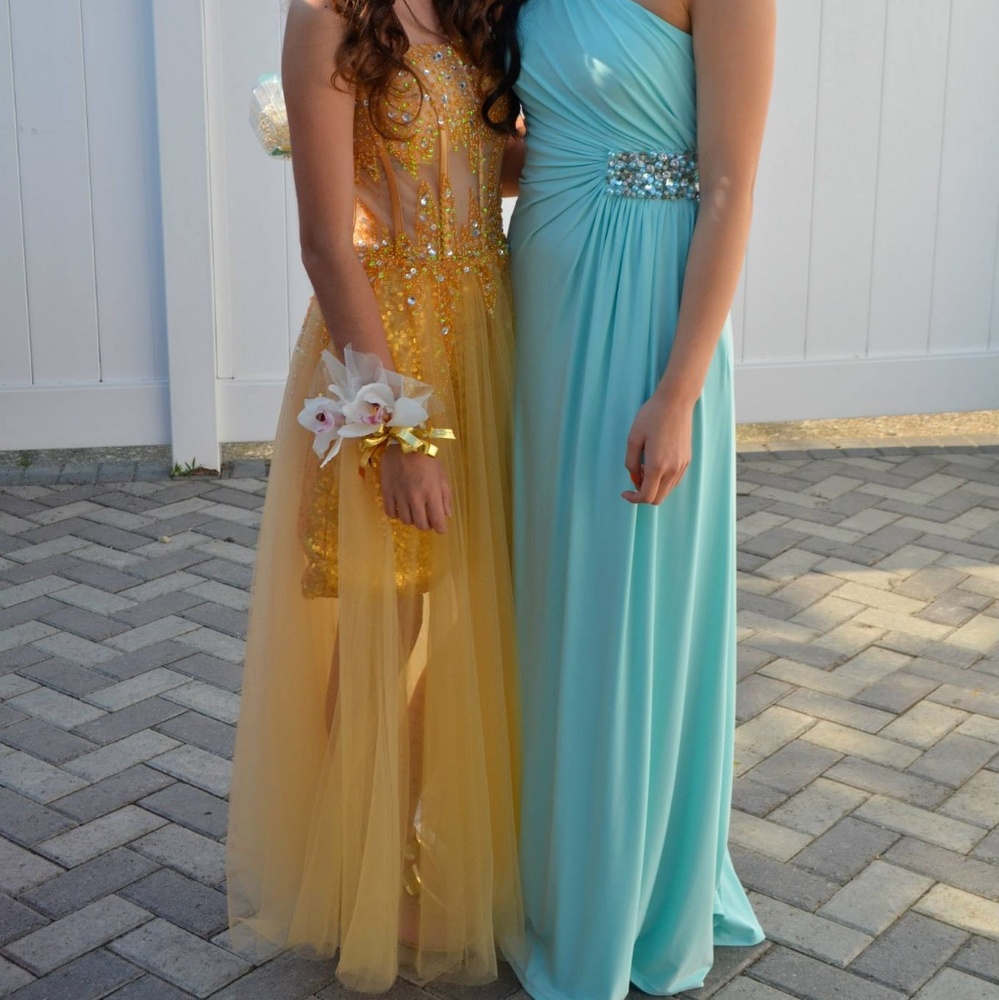 JJs house A-line Sweetheart Floor-Length Tulle Sequin Prom Dresses With Beading - Picture 6 of 16